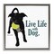 Stupell Industries Live Life with Dog Framed Floater Canvas Wall Art Design by Dog Is Good